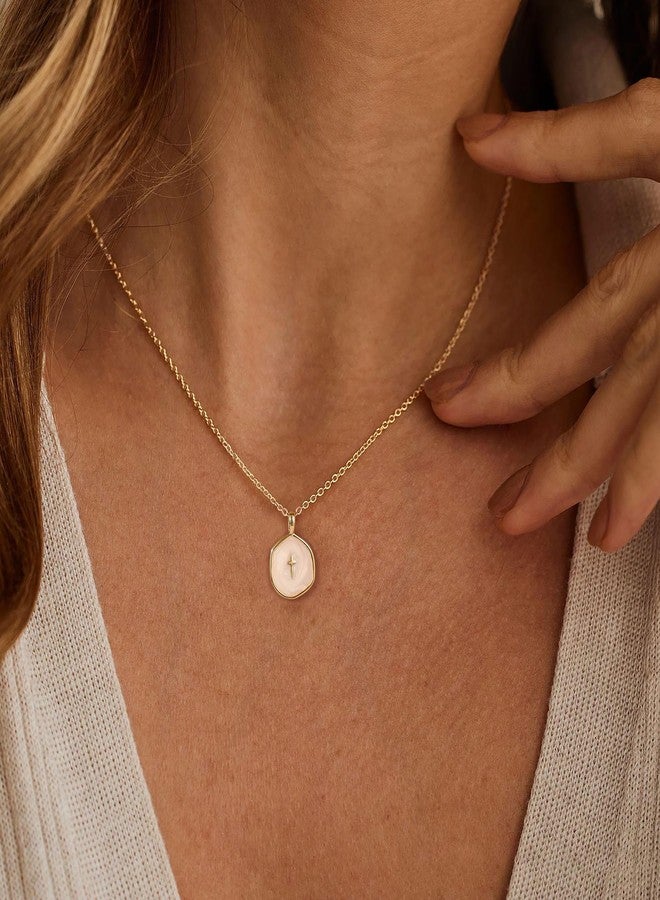 Robaice Cross Necklace for Women Dainty Small 14K Gold Plated Cross Necklace with Disc Pendant, Simple Cute Gold Cross Charm Necklaces for Women Easter Christian Baptism Religious Faith Jewelry Gifts - Image 3